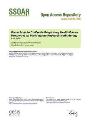Game Jams to Co-Create Respiratory Health Games Prototypes as Participatory Research Methodology