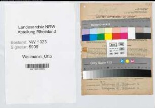 Entnazifizierung Otto Wellmann , geb. 23.11.1911 (Zugfuehrer)