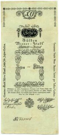 Geldschein, 10 Gulden, 1.8.1796