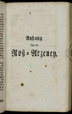 Anhang Von der Roß-Arzeney.
