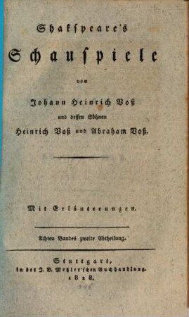 Shakspeare's Schauspiele : Mit Erläuterungen, 8,2