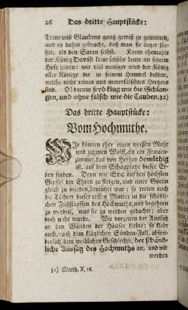 Das dritte Hauptstücke: Vom Hochmuthe.