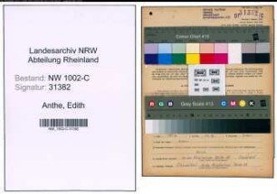 Entnazifizierung Edith Anthe, geb. 04.04.1912 (Schneiderin)