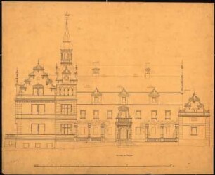 Schloss Klonitz Umbau und Ausbau: Aufriss der Ostseite, Maßstabsleiste