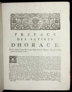 Preface Des Satires D'Horace.