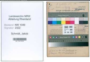 Entnazifizierung Jakob Schmidt , geb. 02.12.1890 (Lagermeister)