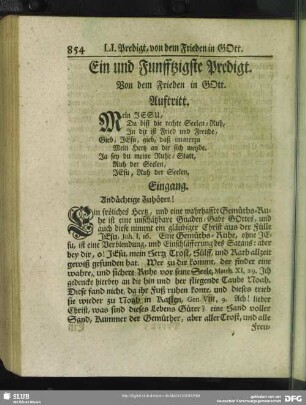 Ein und Funfftzigste Predigt. Von dem Frieden mit Gott