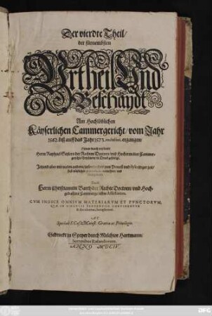 4: vom Jahr 1562. biß auff das Jahr 1573. inclusive, ergangen