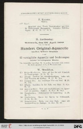 II. Auctionstag
