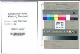 Entnazifizierung Josef Deden , geb. 09.08.1899 (Baecker)