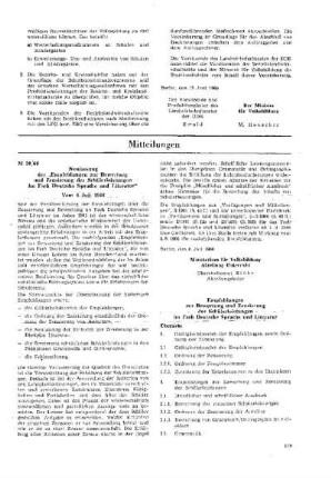 Neufassung der "Empfehlungen zur Beweretung und Zensierung der Schülerleistungen im Fach Deutsche Sprache und Literatur" : 20/66 vom 6. Juli 1966 ; [Mitteilungen]