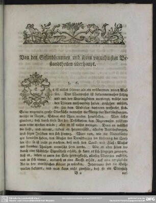 Von den Gesundbrunnen und ihren vornehmsten Bestandtheilen überhaupt