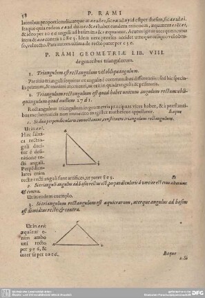 P. Rami Geometriae Lib. VIII. degeneribus triangulorum.