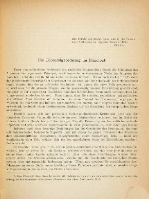 Die Thronfolgeordnung im Principat