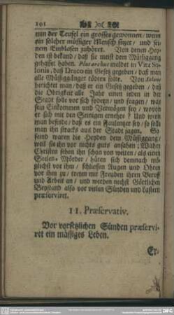 11. Praeservativ. Vor vorsetzlichen Sünden praeserviret ein mässiges Leben