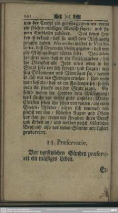 11. Praeservativ. Vor vorsetzlichen Sünden praeserviret ein mässiges Leben