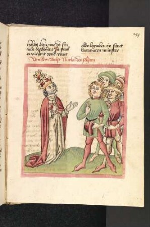 Papst Nikolaus III. unterweist vier Gläubige
