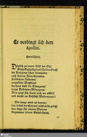 Er verdingt sich dem Apollini