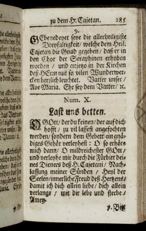Num. X. Last uns betten.