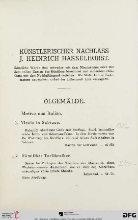 Ölgemälde (Nr. 1-31)