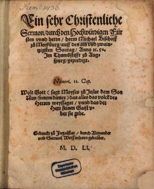 Ein sehr Christenliche Sermon