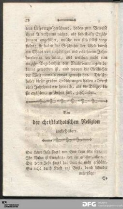 Von der christkatholischen Religion insbesondere.