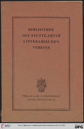 Bibliothek des Stuttgarter Litterarischen Vereins