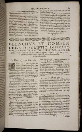 Elenchus Et Compendiosa Descriptio Imperatorum Occidentis, ...