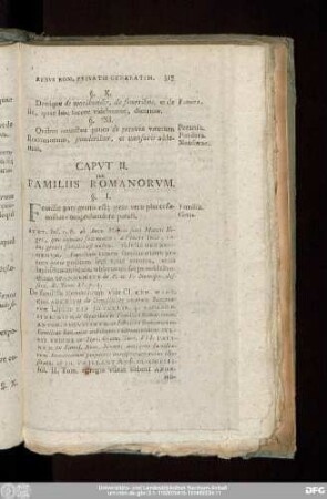 Caput II. De Familiis Romanorum.