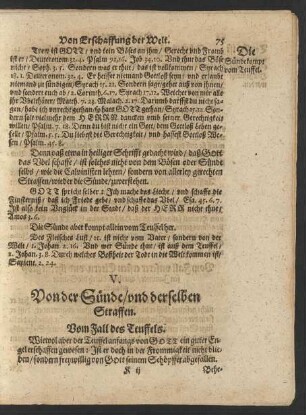 V. Von der Sünde/ und derselben Straffen