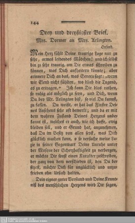Drey und dreyßigster Brief