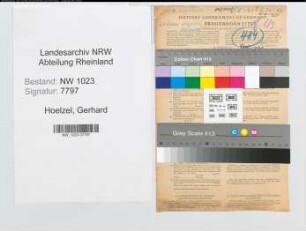 Entnazifizierung Gerhard Hoelzel , geb. 22.02.1913 (Angest.)