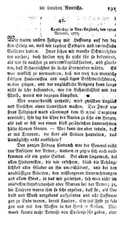 Cambridge in Neu-England am 20. November 1777