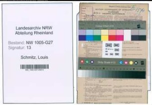 Entnazifizierung Louis Schmitz , geb. 07.04.1888 (Verw.Inspektor)