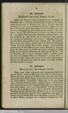 17. Februar. Dietrich der Bedrängte stirbt