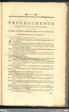 Prolegomenon Pharmaceuticum, Continens Diversa Vocabula Pharmacopaeo Scitu Necessaria