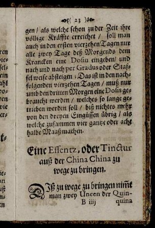 Eine Essentz oder Tinctur auß der China China zu wege zu bringen