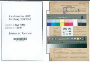 Entnazifizierung Reinhold Schloemer , geb. 15.03.1903 (Bauunternehmer)