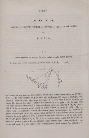 Intorno ad alcune formule e proprietà delle curve gobbe.