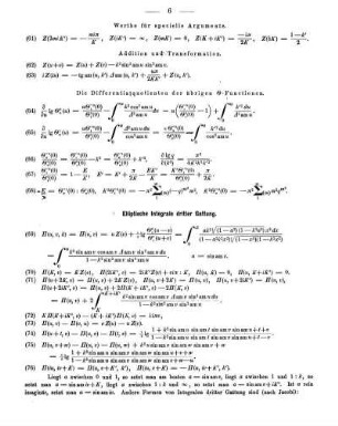 Die Differentialquotienten der ...-Functionen.