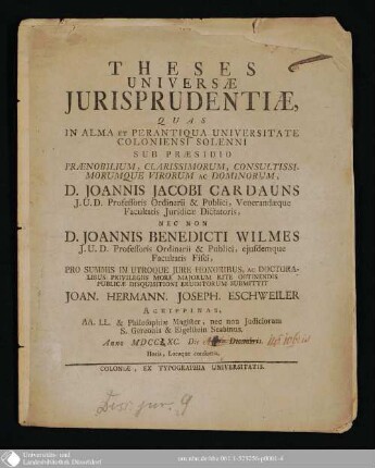Theses Universae Jurisprudentiae