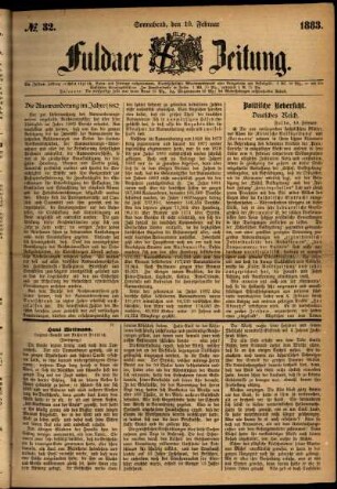 Ausgabe vom Samstag, den 10. Februar 1883.