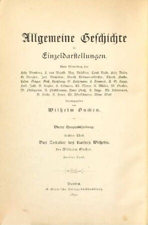 Das Zeitalter des Kaisers Wilhelm : mit Porträts, Illustrationen und Beilagen, 2