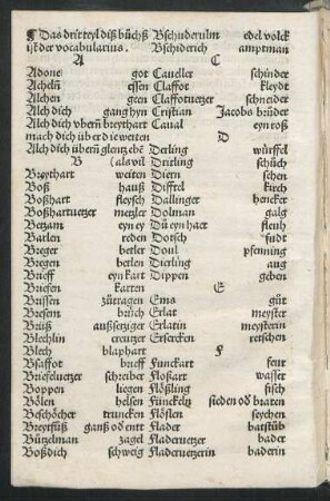 Das drit teyl diß buchß ist der vocabularius.