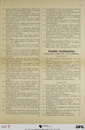 Zweiter Auktionstag, Freitag, den 24. April 1931, 3 Uhr nachmittags (Nr. 221-430)