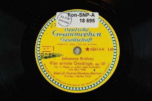 Vier ernste Gesänge, op. 121 : Nr. 1: Denn es gehet dem Menschen wie dem Vieh / Johannes Brahms