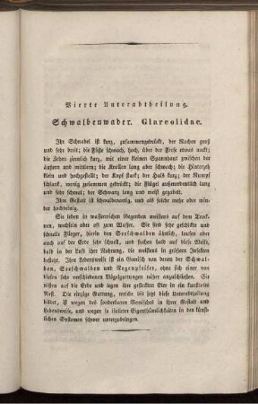 Vierte Unterabtheilung. Schwalbenwader. Glareolidae.