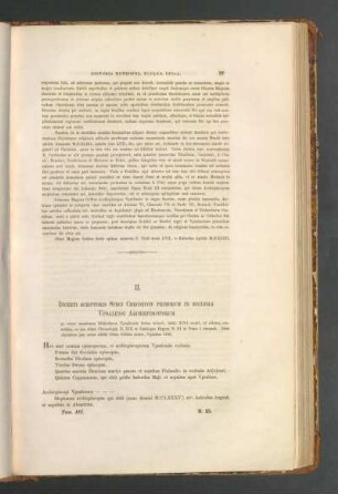 II. Incerti Scriptoris Sueci Chronicon Primorum In Ecclesia Upsalensi Archiepiscoporum