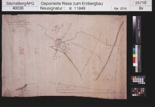 Friedrich Fundgrube bei Langenberg (Raschau) mit den westlich anstoßenden Riedels Fundgrube und Gelber Zweig Fundgrube