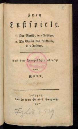 Zwey Lustspiele